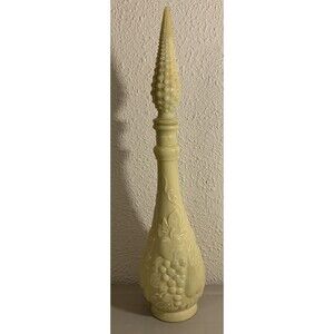 Vintage Rare Milk Glass Fruit Empoli Decanter Bottle MCM